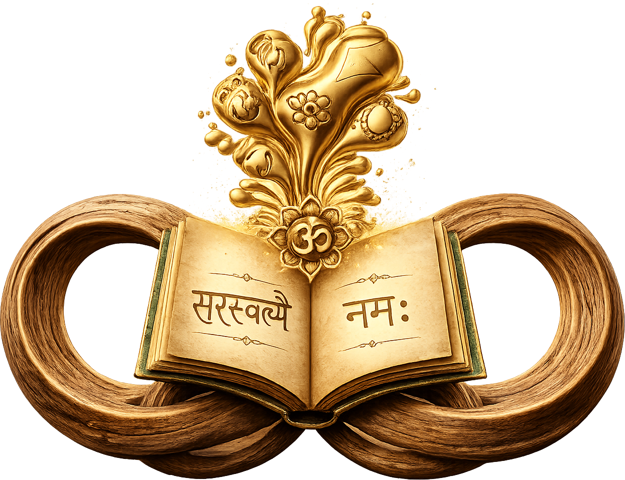 iCRAFTZ golden book emblem — सरस्वत्यै नमः